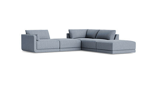 Eva Open-Back Sectional with Ottoman