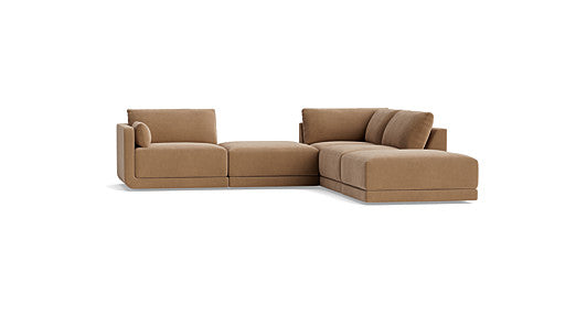 Eva Small Open-Back Sectional with Ottoman