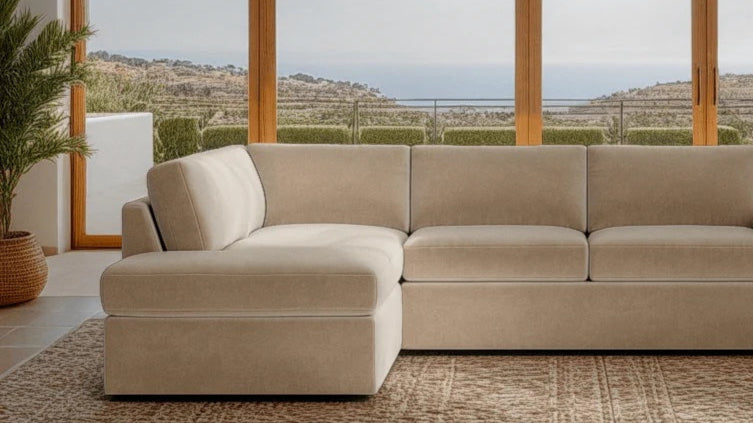 Caption: Shown in Becket Beige | Lifestyle